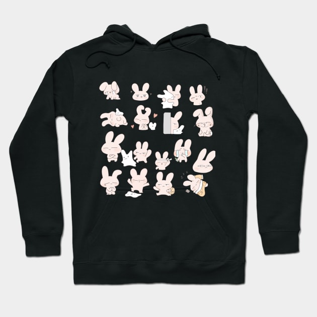 a cute rabbit character, cute, lovely, adorable, charming, sweet animal friends Hoodie by zzzozzo